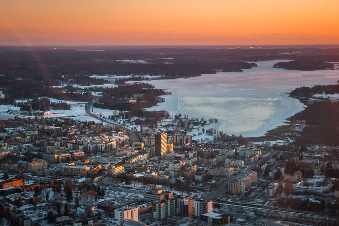 Järvenpään keskusta talvella