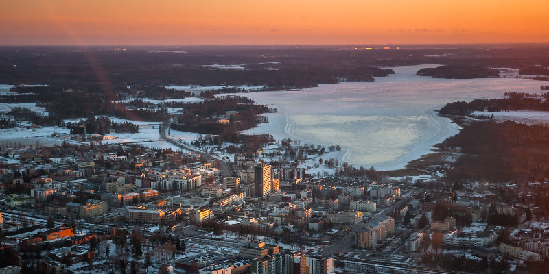 Järvenpää city centre in winter