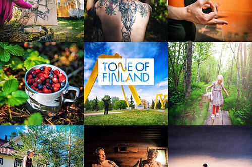 Matkailun kuvakollaasi