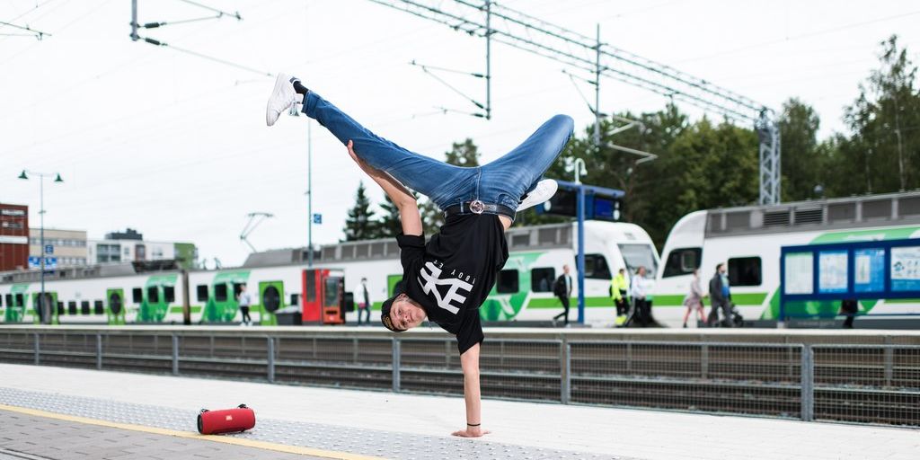 Fiiliskuva Järvenpään juna-asemalla