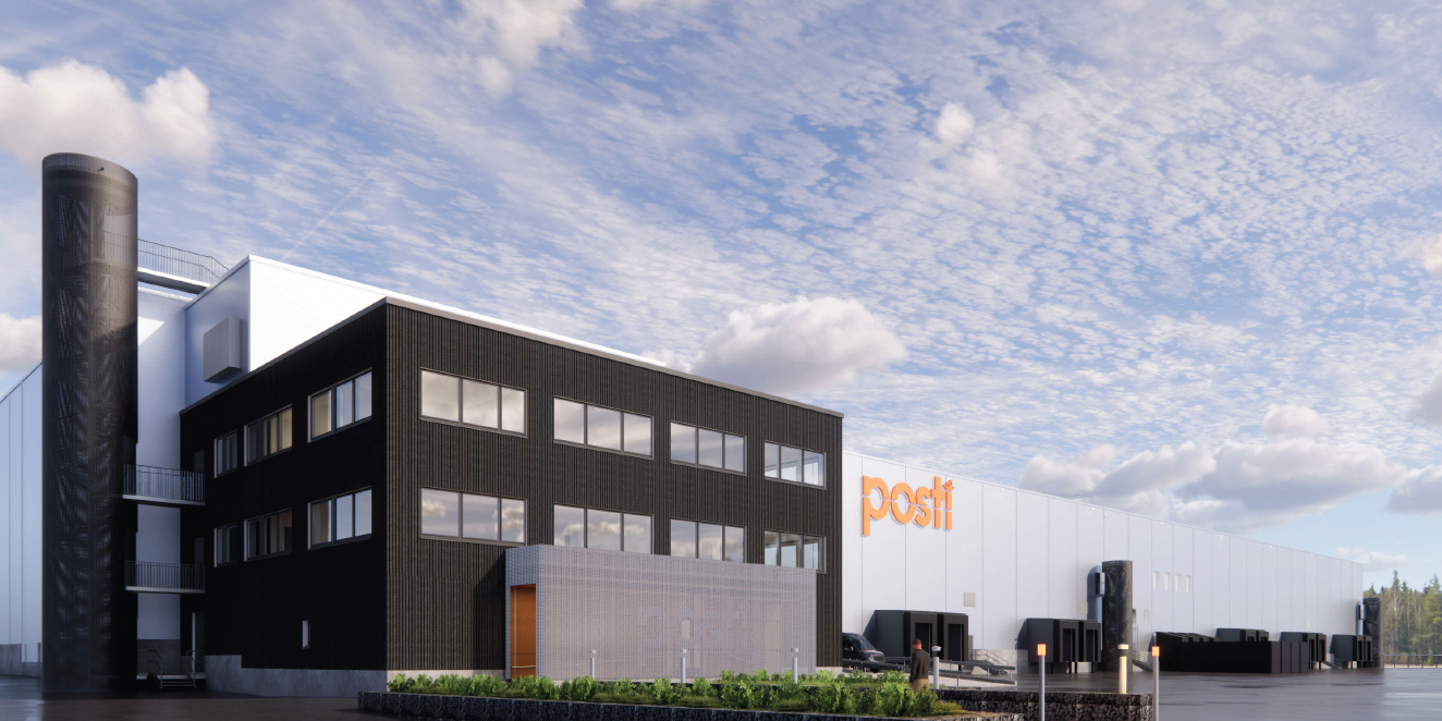 Havainnekuva Postin Järvenpään varastorakennuksesta