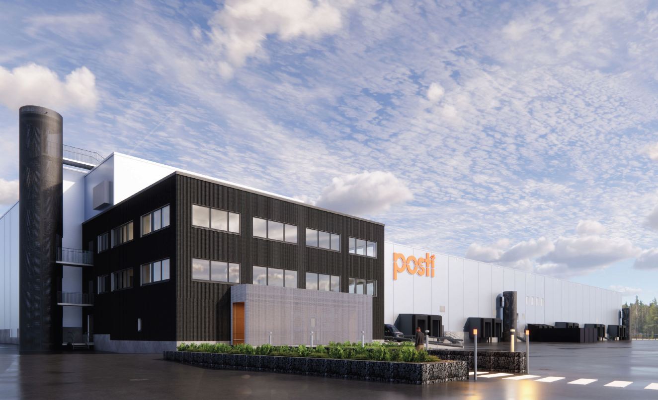 Havainnekuva Postin Järvenpään varastorakennuksesta