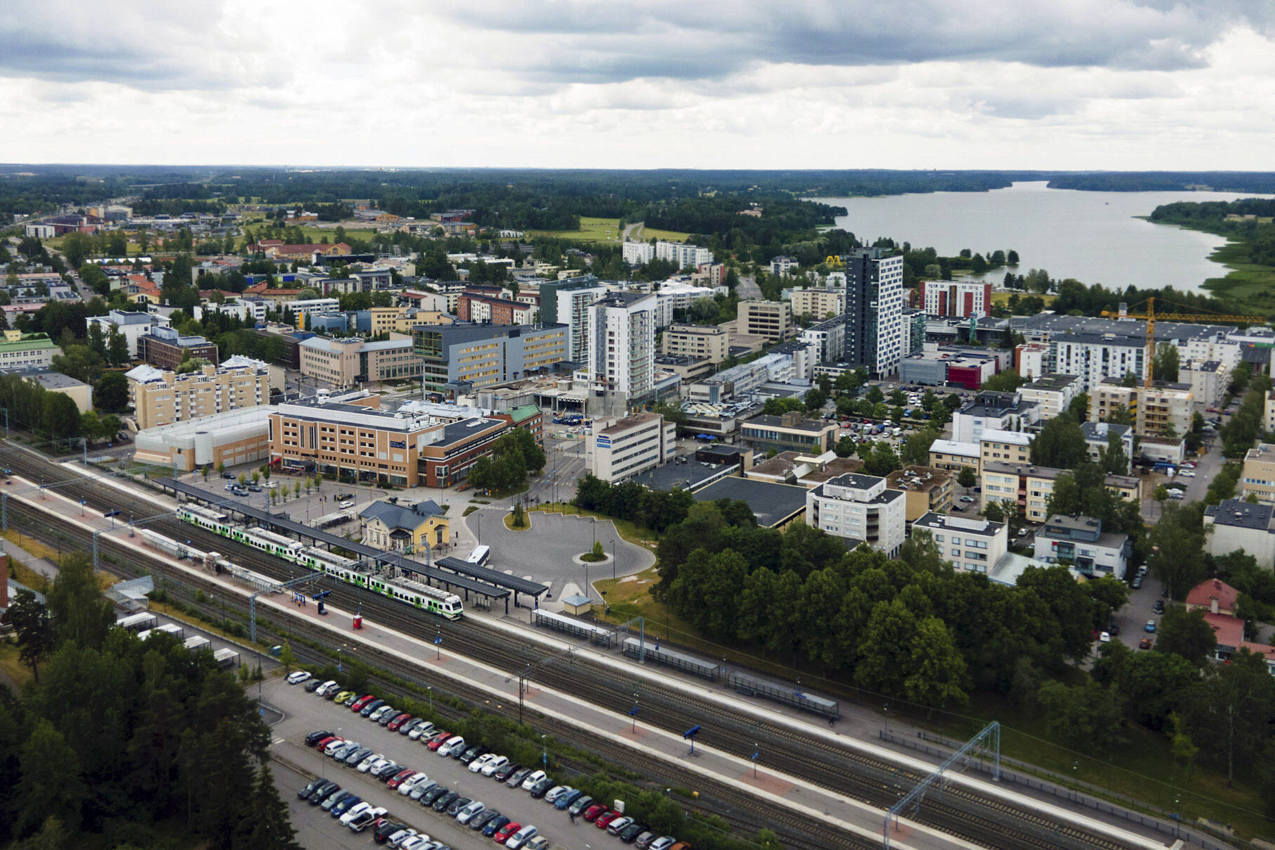 Ilmakuva Järvenpään keskustasta.