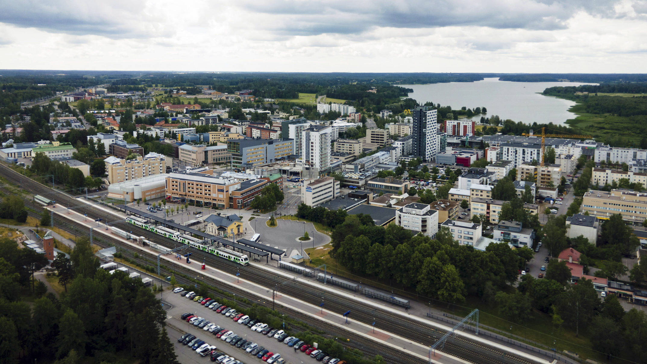 Ilmakuva Järvenpään keskustasta.