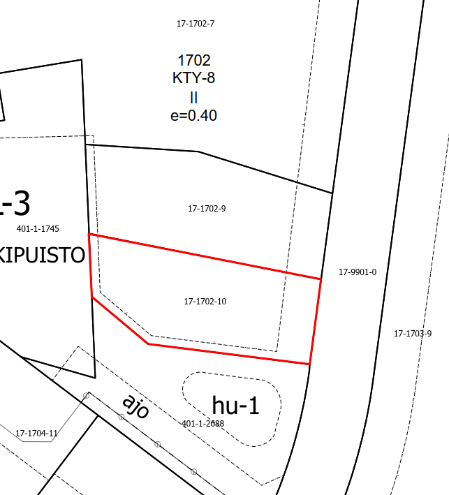 Minkkikatu 16, kaavakuva