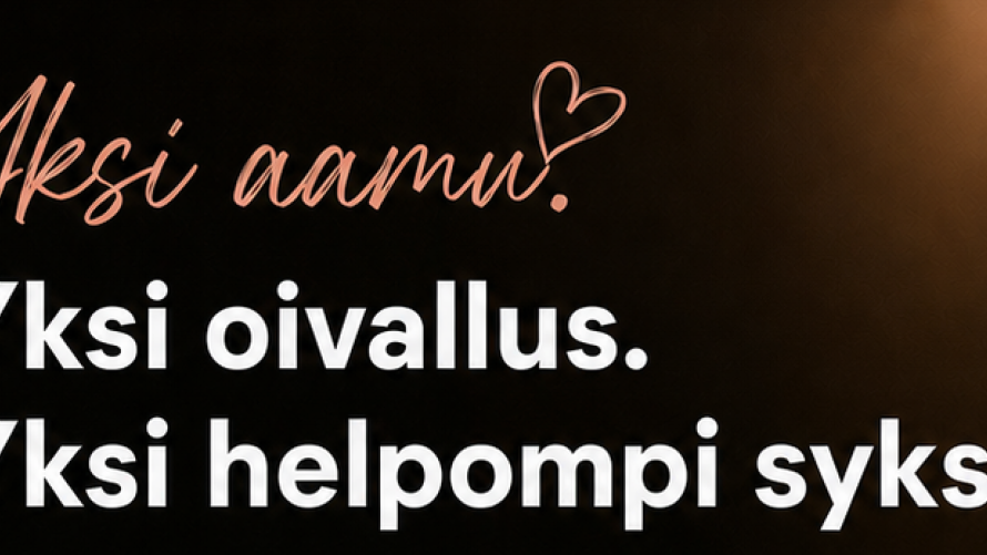 Yksi aamu 26.8. aamutilaisuuden mainos