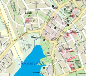 Karttakuva Järvenpäästä, keskustan alue